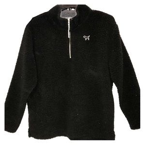 VS PINK BLACK FLEECE HALF-ZIP